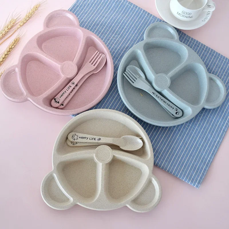 3Pcs/set Wheat Straw Baby Dish - đánh giá và giá Baby Food Menu