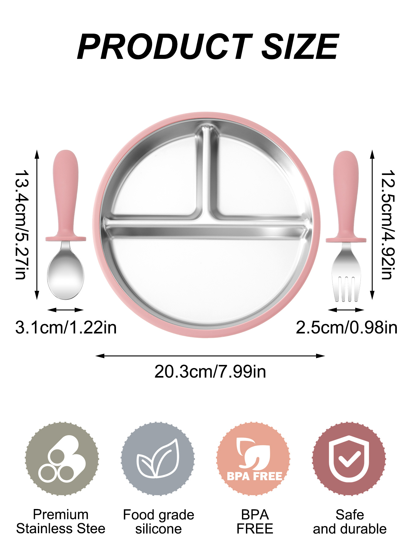 3PCS Stainless Steel Dishes Pl - đánh giá và giá Baby Food Menu